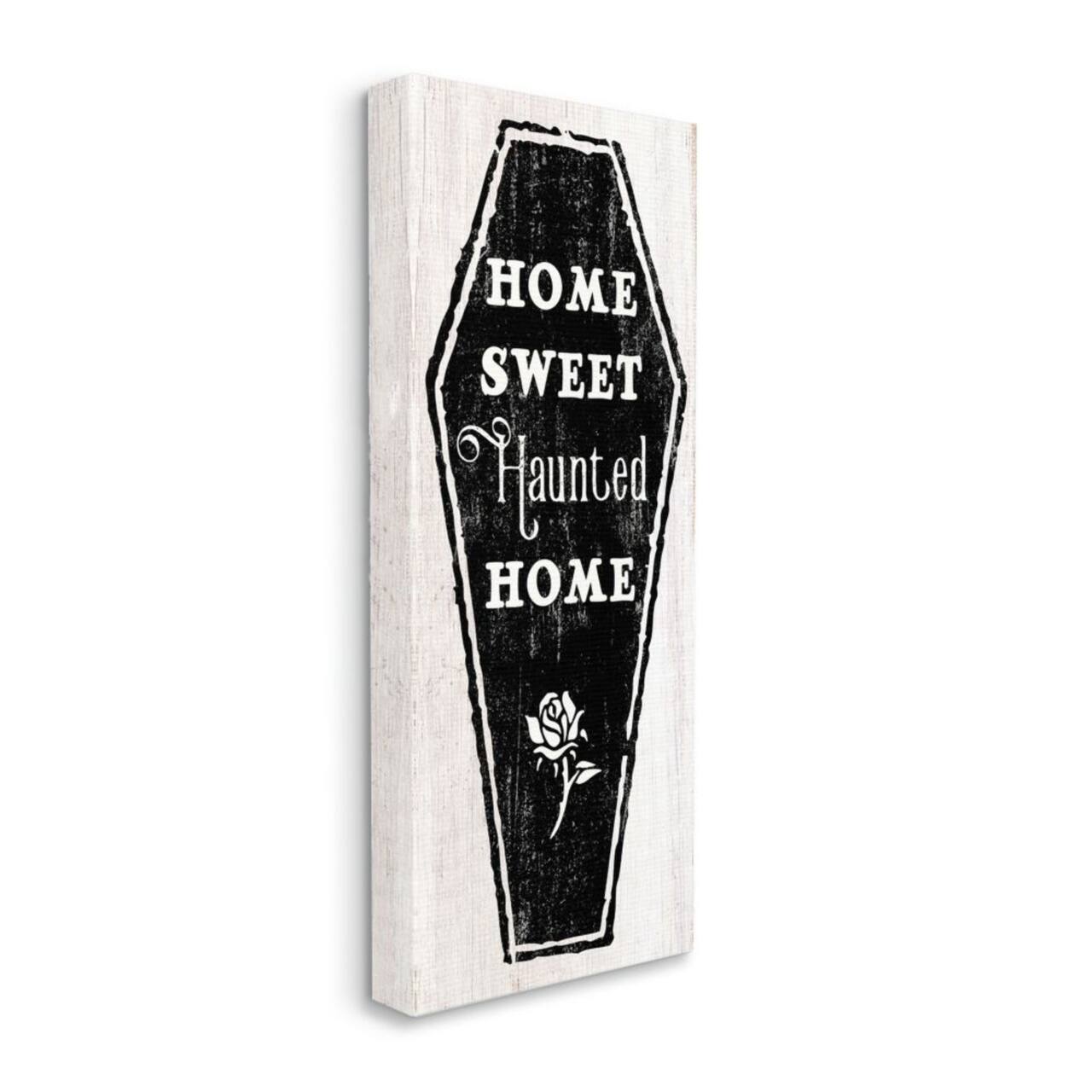 Stupell Industries Home Sweet Haunted Home Halloween Rose Casket Canvas Wall Art